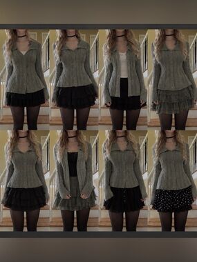 Faded Glory gray knit cardigan sweater